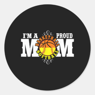 Ik ben een trotse honkbal softbal moeder - Gecombi Ronde Sticker