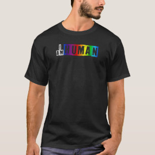 Ik ben een trotse menselijke LGBT-trots T-shirt