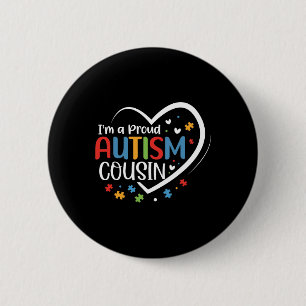 Ik ben een trotse neef liefde hart autisme bewustz ronde button 5,7 cm