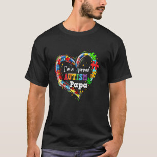 Ik ben een trotse papa-liefdeshart Autisme bewustz T-shirt