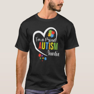 Ik ben een trotse tante-liefdeshart-autisme bewust t-shirt