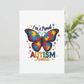 Ik ben een trotse tante met autisme bewustzijn kaart (Staand voorkant)