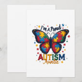 Ik ben een trotse tante met autisme bewustzijn kaart (Voorkant / Achterkant)