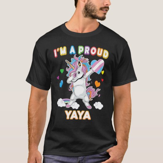 Ik ben een trotse transgender Yaya LGBT Pride Dabb T-shirt (Voorkant)