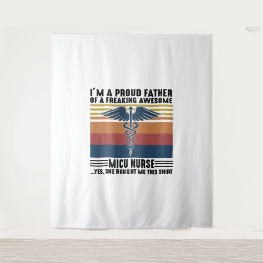 Ik ben een trotse vader van een Geweldige Micu Wandkleed (Voorkant)