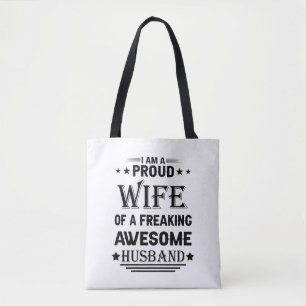 Ik ben een trotse vrouw van een geweldige man tote bag