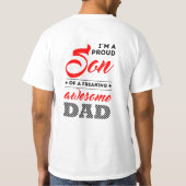 Ik ben een trotse zoon van een geweldige vader. t-shirt (Achterkant)