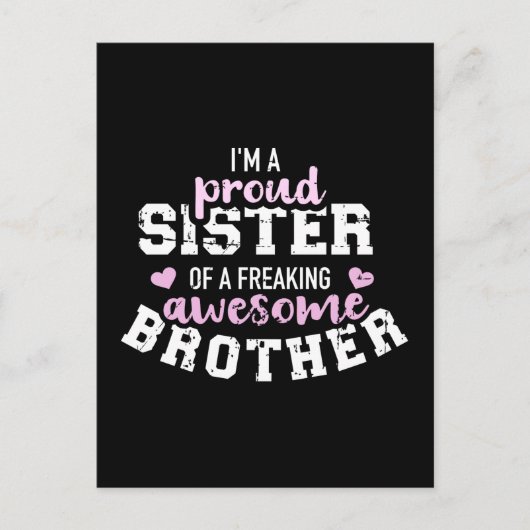 Ik ben een trotse zus van een geweldige broertje. briefkaart (Voorkant)