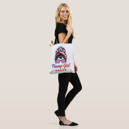 Ik ben een Trump Girl, Messy Bun Verkiezingen 2024 Tote Bag