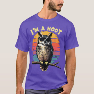 Ik ben een uil sarcastisch gezegde uil vogel retro t-shirt