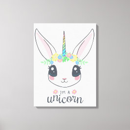 Ik ben een Unicorn Bunny (Cute Art for Girls) Canvas Afdruk