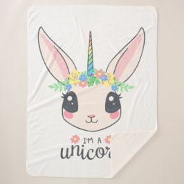 Ik ben een Unicorn Bunny (Cute Art for Girls) Sherpa Deken
