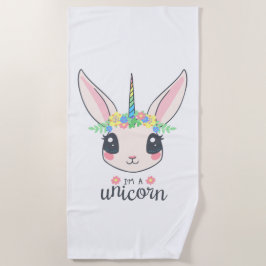Ik ben een Unicorn Bunny (Cute Art for Girls) Strandlaken