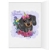 Ik ben een Unicorn Dachshund Wenskaart (Binnen (Links))