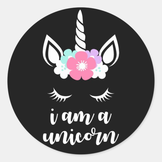 Ik ben een Unicorn Ronde Sticker (Voorkant)