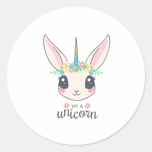 Ik ben een Unicorn Ronde Sticker (Voorkant)