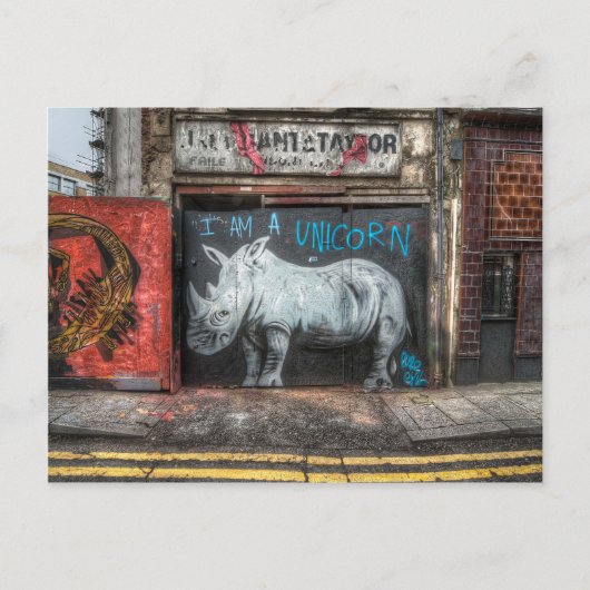 Ik ben een Unicorn, Shoreditch Graffiti (Londen) Briefkaart (Voorkant)