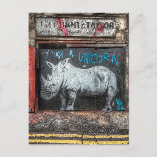 Ik ben een Unicorn, Shoreditch Graffiti (Londen) Briefkaart (Voorkant)