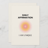 Ik ben een unieke dagelijkse bevalling positief bedankkaart (Voorkant / Achterkant)