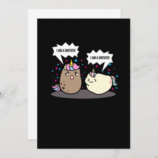 Ik ben een Unitato Unicorn Potato Funny Vegetable Kaart (Voorkant / Achterkant)