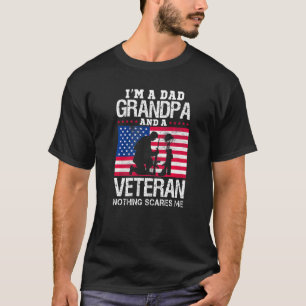 Ik ben een vader en een opa Veteraan Amerikaanse v T-shirt