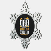 Ik ben een vader- en schoolbuschauffeur tin sneeuwvlok ornament (Rechts)