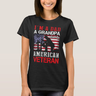 Ik ben een vader opa en een Amerikaanse Veteraan 1 T-shirt