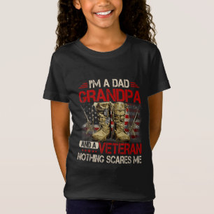 Ik ben een vader opa en een Veteraan-Amerikaanse v T-shirt