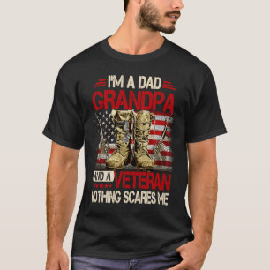 Ik ben een vader opa en een Veteraan-Amerikaanse v T-shirt