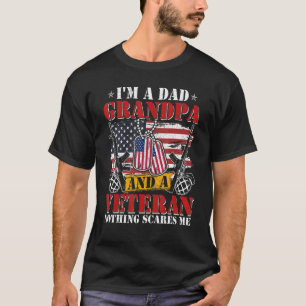 Ik ben een vader opa en een veteraan idee-dag t-shirt