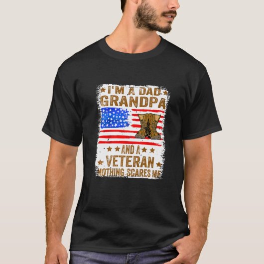 Ik ben een vader opa en een veteraan.. t-shirt (Voorkant)
