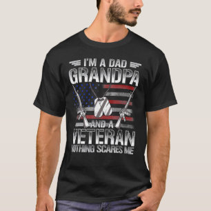 Ik ben een vader opa en een veteraan vaders dag 4e t-shirt