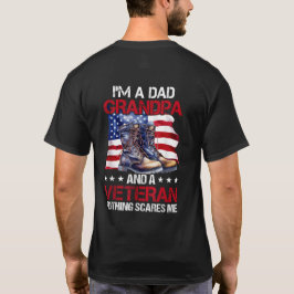Ik ben een vader opa en veteraan Amerika veteranen T-shirt