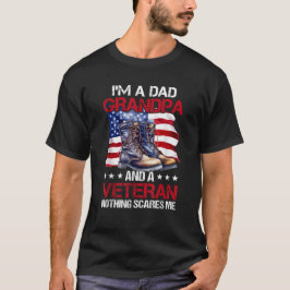 Ik ben een vader opa en veteraan Amerika veteranen T-shirt