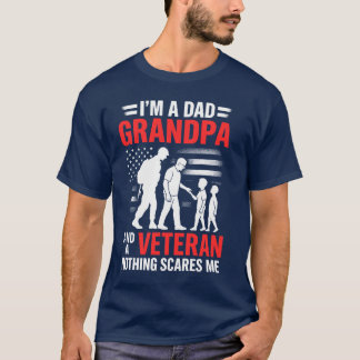 Ik ben een vader opa en veteraan papa opa vader t-shirt