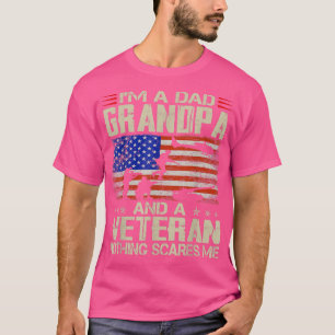 Ik ben een vader opa en veteraan Vaderdag Funny R T-shirt