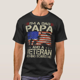 Ik ben een vader, papa en een veteraan t-shirt