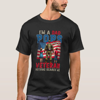 Ik ben een vader Poppen en een veteraan 4 juli tro T-shirt