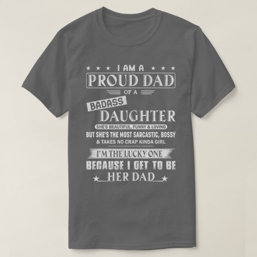 Ik ben een vader van een badass Daughter Funny voo T-shirt (Design voorkant)