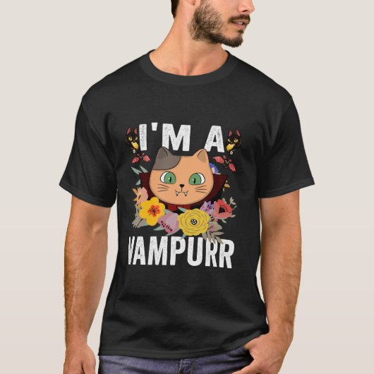 Ik ben een vampier Funny Vampire Cat Owner Kinder  T-shirt (Voorkant)