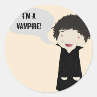 Ik ben een vampier! -sticker ronde sticker
