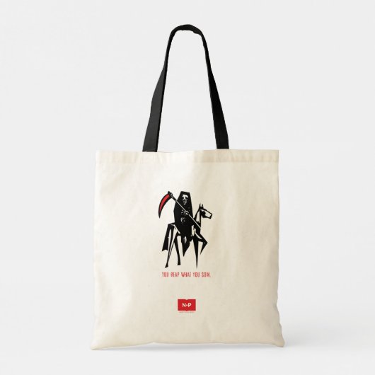 Ik ben een van de vrienden in de groeven - boom tote bag (Achterkant)