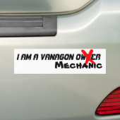 Ik ben een Vanagon Mechanic Bumpersticker (Op auto)