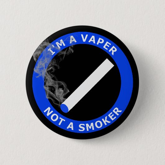 IK BEN EEN VAPER, GEEN SMOKER RONDE BUTTON 5,7 CM (Voorkant)