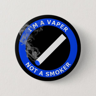 IK BEN EEN VAPER, GEEN SMOKER RONDE BUTTON 5,7 CM