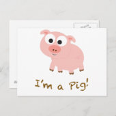 Ik ben een varken briefkaart (Voorkant / Achterkant)
