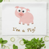 Ik ben een varken theedoek (Gevouwen)