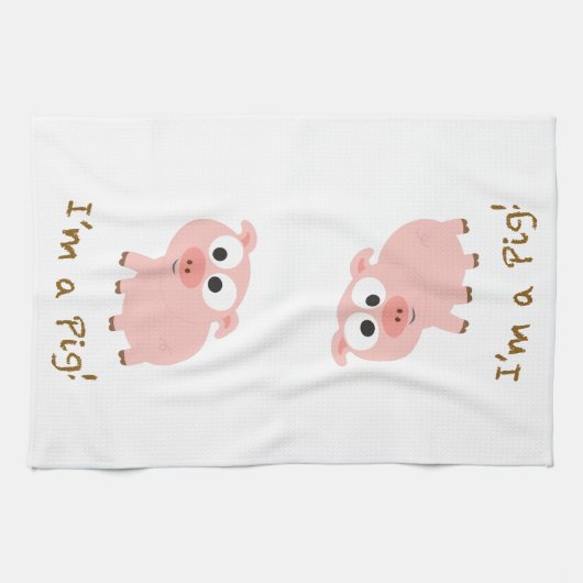Ik ben een varken theedoek (Horizontaal)