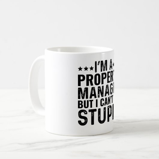 Ik ben een vastgoedbeheerder, maar ik kan niets st koffiemok (Voorkant links)