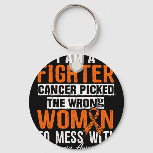 Ik ben een vechter leukemie bewustzijn 1 sleutelhanger (Voorkant)